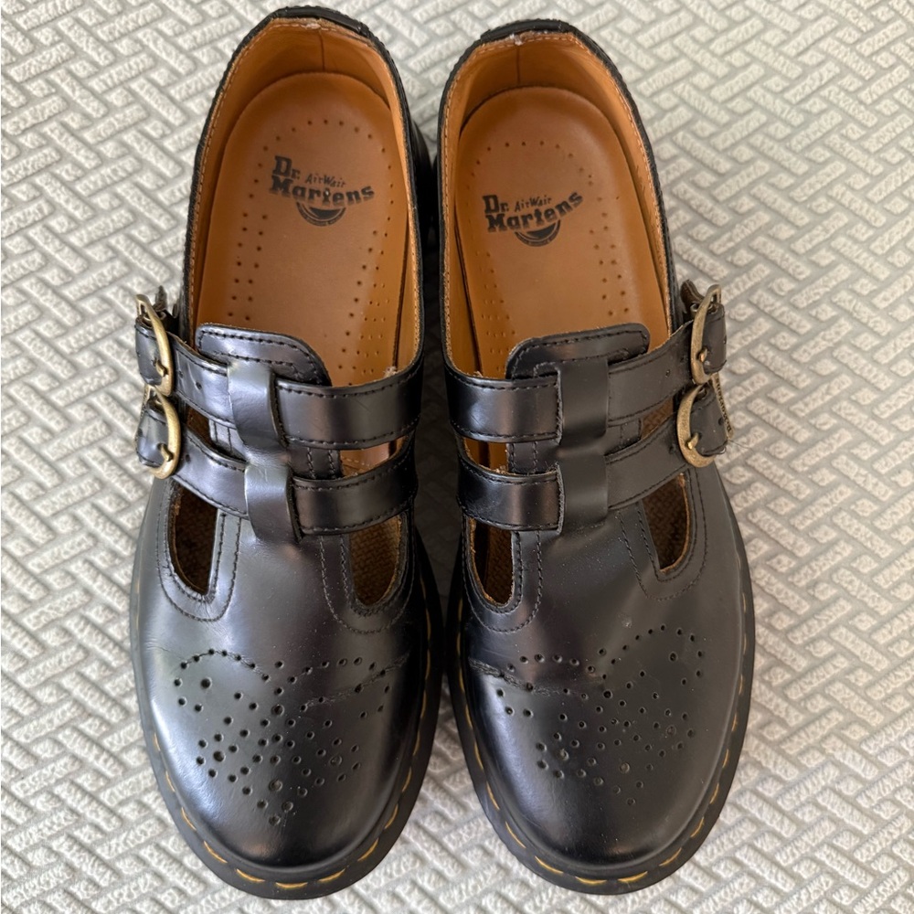 Dr. Martens Black Double Buckle Mary Jane Shoes